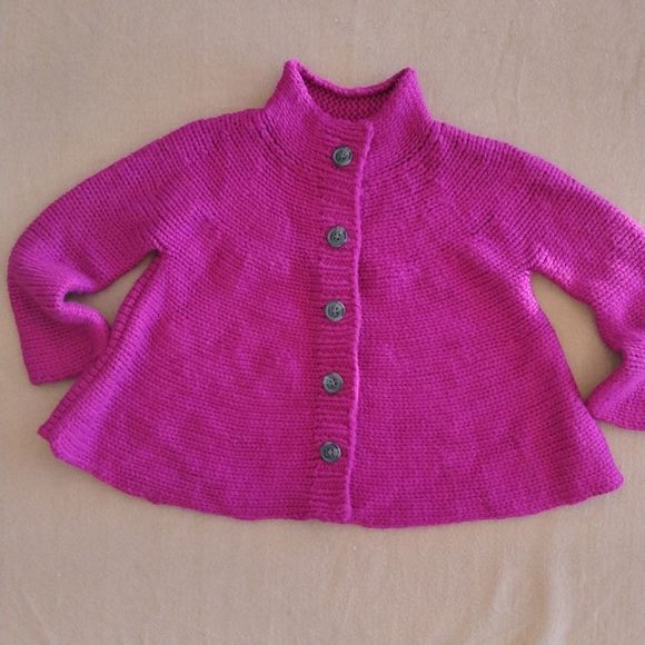 Moda International Purple Button Down Knitted Cardigan - Picture 8 of 12